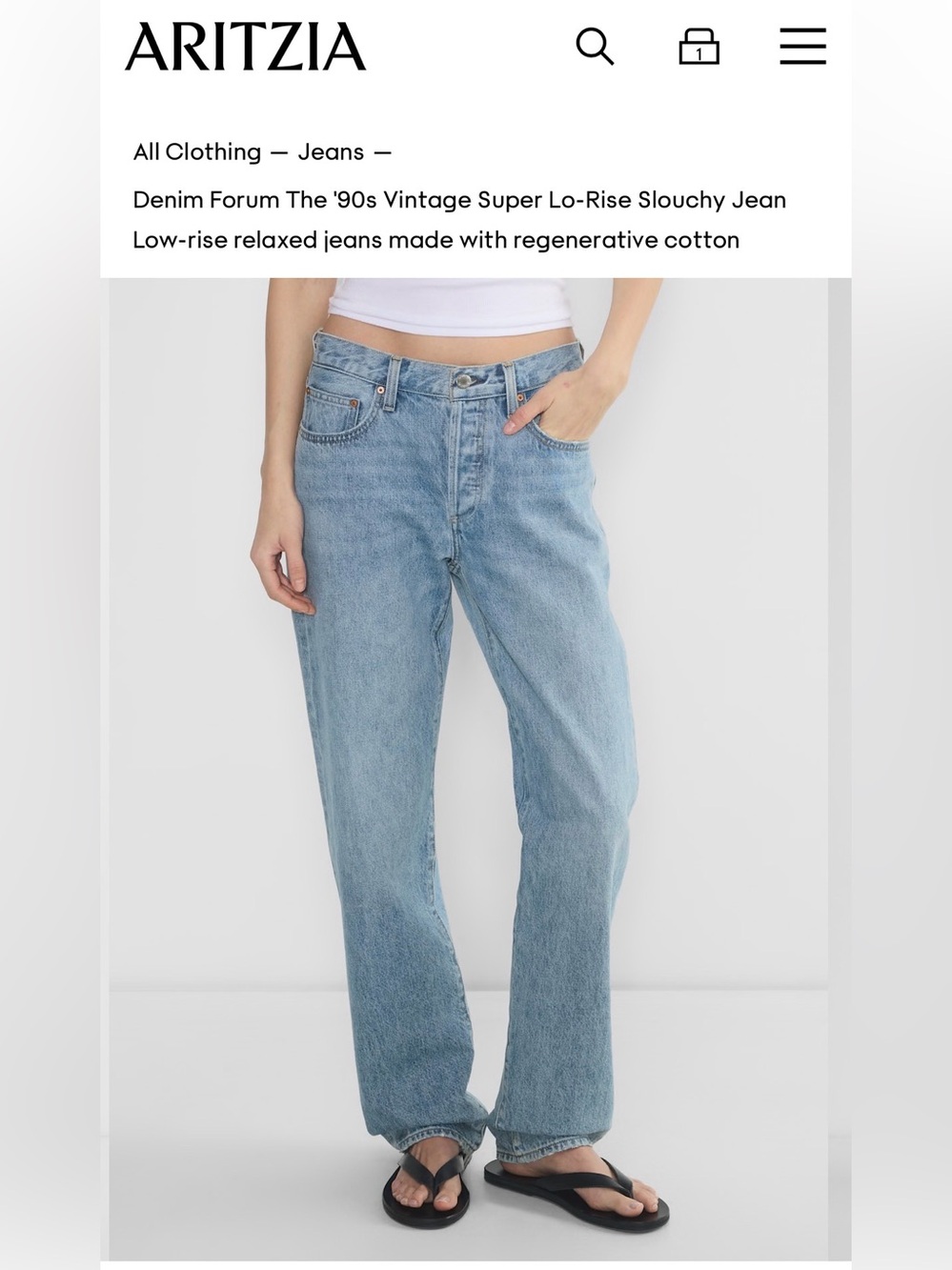 Aritzia Denim Forum The '90s Vintage Super Lo-Rise Slouchy Jean😍😍😍